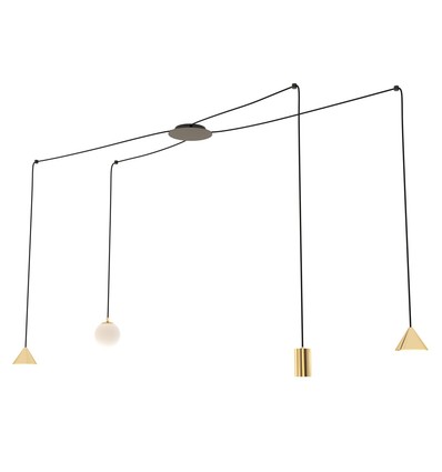 Fuji 4 Guld pendellampe - E14 & GU10 & GX53, 230V, uden lyskilde