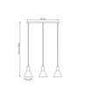 Rosa 3 Sort pendellampe - Ø16 cm, E27, 230V, uden lyskilde