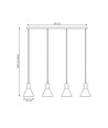Rosa 4 Sort pendellampe - Ø16 cm, E27, 230V, uden lyskilde