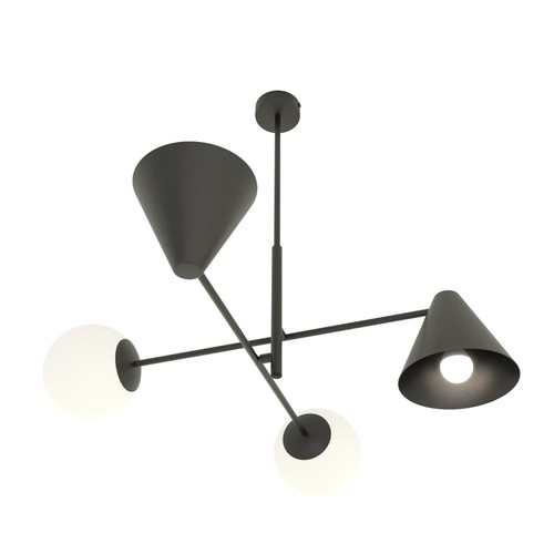 Hermes 4 Sort lysekrone - Ø15 cm, E14, 230V, uden lyskilde