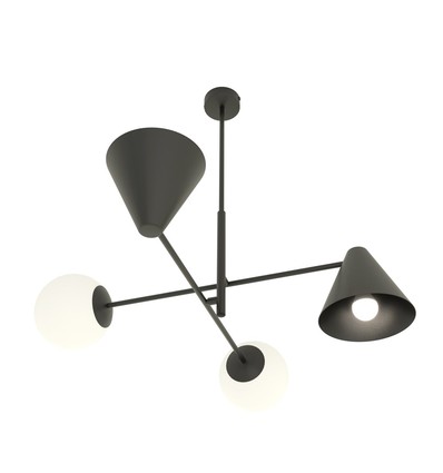 Hermes 4 Sort lysekrone - Ø15 cm, E14, 230V, uden lyskilde