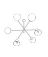 Hermes 6 Sort lysekrone - Ø15 cm, E14, 230V, uden lyskilde