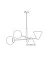 Hermes 4 Hvid lysekrone - Ø15 cm, E14, 230V, uden lyskilde