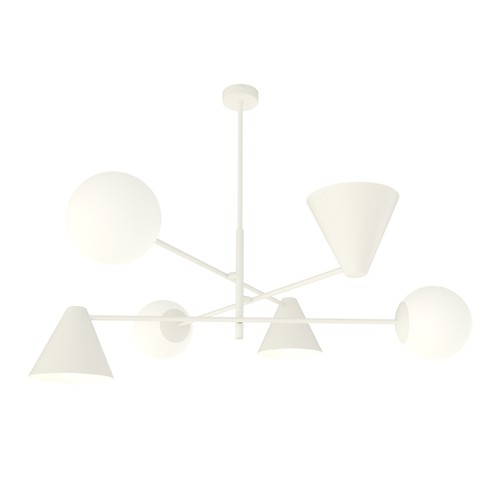 Hermes 6 Hvid lysekrone - Ø15 cm, E14, 230V, uden lyskilde
