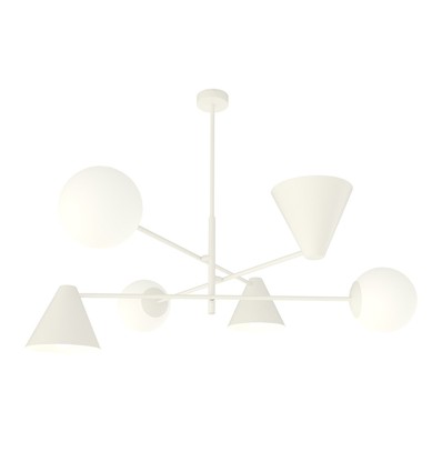Hermes 6 Hvid lysekrone - Ø15 cm, E14, 230V, uden lyskilde