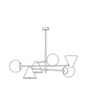 Hermes 6 Hvid lysekrone - Ø15 cm, E14, 230V, uden lyskilde