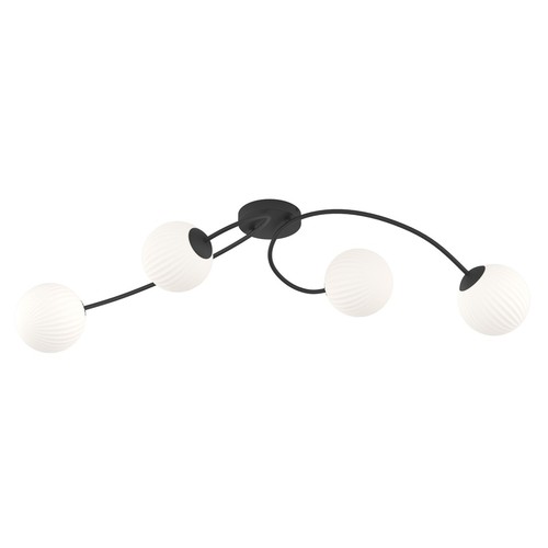 Vibra 4 Sort/Opal loftslampe - Ø15 cm, E14, 230V, uden lyskilde