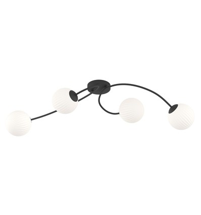 Vibra 4 Sort/Opal loftslampe - Ø15 cm, E14, 230V, uden lyskilde