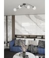 Vibra 4 Sort/Opal loftslampe - Ø15 cm, E14, 230V, uden lyskilde