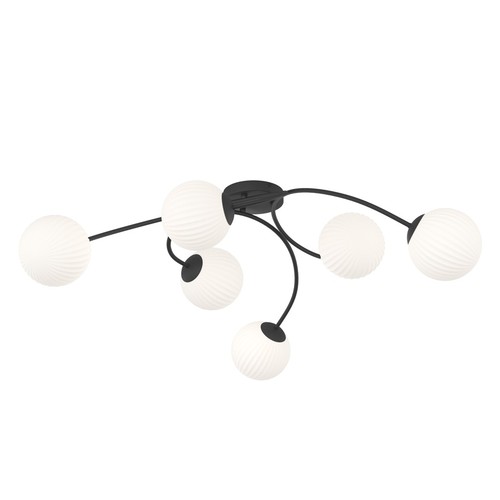 Vibra 6 Sort/Opal loftslampe - Ø15 cm, E14, 230V, uden lyskilde