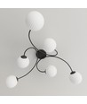 Vibra 6 Sort/Opal loftslampe - Ø15 cm, E14, 230V, uden lyskilde