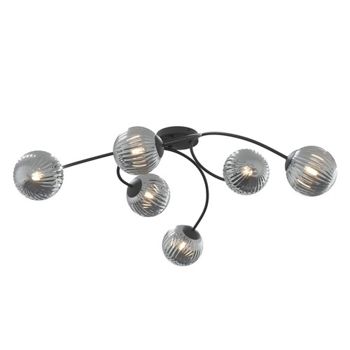 Vibra 6 Sort/Grafit loftslampe - Ø15 cm, E14, 230V, uden lyskilde