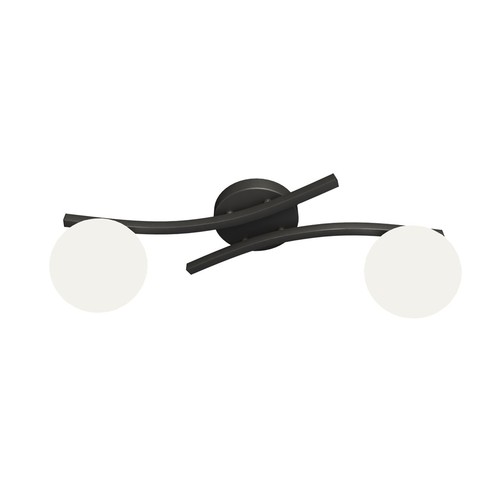 Opus 2 Sort/Opal loftslampe - Ø15 cm, E14, 230V, uden lyskilde