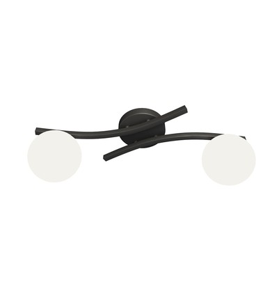 Opus 2 Sort/Opal loftslampe - Ø15 cm, E14, 230V, uden lyskilde