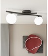 Opus 2 Sort/Opal loftslampe - Ø15 cm, E14, 230V, uden lyskilde