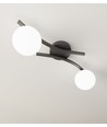 Opus 2 Sort/Opal loftslampe - Ø15 cm, E14, 230V, uden lyskilde