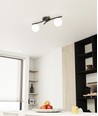 Opus 2 Sort/Opal loftslampe - Ø15 cm, E14, 230V, uden lyskilde