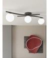 Opus 3 Sort/Opal loftslampe - Ø15 cm, E14, 230V, uden lyskilde