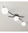 Opus 3 Sort/Opal loftslampe - Ø15 cm, E14, 230V, uden lyskilde