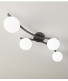 Opus 4 Sort/Opal loftslampe - Ø15 cm, E14, 230V, uden lyskilde