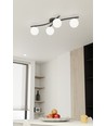Opus 4 Sort/Opal loftslampe - Ø15 cm, E14, 230V, uden lyskilde