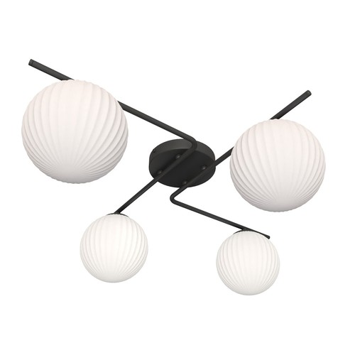 Vespa 4 Sort/Opal loftslampe - Ø15 cm, E14, 230V, uden lyskilde