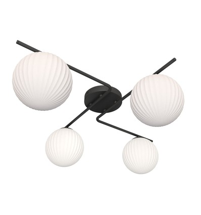 Vespa 4 Sort/Opal loftslampe - Ø15 cm, E14, 230V, uden lyskilde