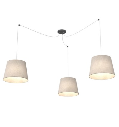 Ascot 3 Beige pendellampe - Ø38 cm, E27, 230V, uden lyskilde