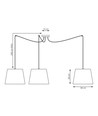 Ascot 3 Beige pendellampe - Ø38 cm, E27, 230V, uden lyskilde