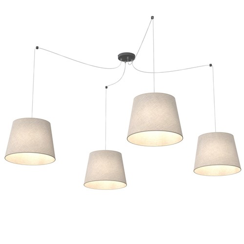 Ascot 4 Beige pendellampe - Ø38 cm, E27, 230V, uden lyskilde