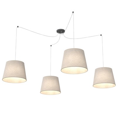 Ascot 4 Beige pendellampe - Ø38 cm, E27, 230V, uden lyskilde