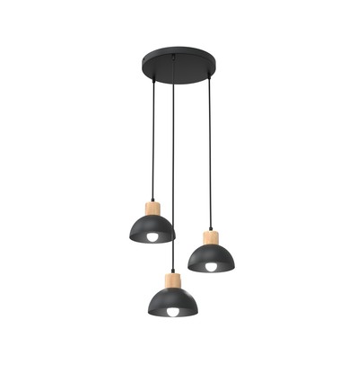 Seco 3 Sort Prem loftslampe - Ø18 cm, E27, 230V, uden lyskilde