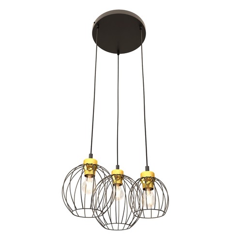 Nando 3PREM Sort/Guld pendellampe - Ø24 cm, E27, 230V, uden lyskilde