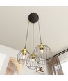 Nando 3PREM Sort/Guld pendellampe - Ø24 cm, E27, 230V, uden lyskilde