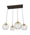 Nando 4 Sort/Guld pendellampe - Ø24 cm, E27, 230V, uden lyskilde