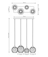 Nando 4 Sort/Guld pendellampe - Ø24 cm, E27, 230V, uden lyskilde