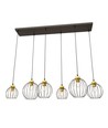 Nando 6 Sort/Guld pendellampe - Ø24 cm, E27, 230V, uden lyskilde