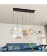 Nando 6 Sort/Guld pendellampe - Ø24 cm, E27, 230V, uden lyskilde