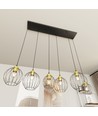 Nando 6 Sort/Guld pendellampe - Ø24 cm, E27, 230V, uden lyskilde