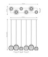 Nando 6 Sort/Guld pendellampe - Ø24 cm, E27, 230V, uden lyskilde