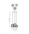 Nando 3PREM Sort pendellampe - Ø24 cm, E27, 230V, uden lyskilde