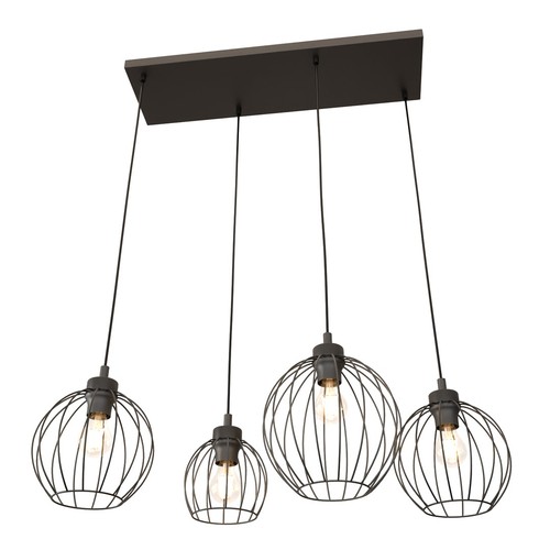 Nando 4 Sort pendellampe - Ø24 cm, E27, 230V, uden lyskilde