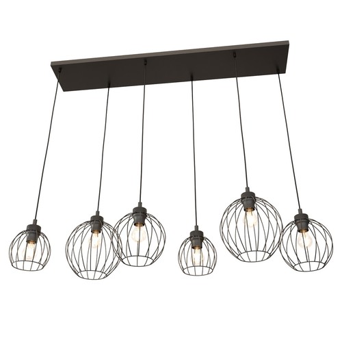 Nando 6 Sort pendellampe - Ø24 cm, E27, 230V, uden lyskilde