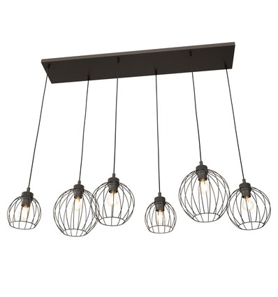 Nando 6 Sort pendellampe - Ø24 cm, E27, 230V, uden lyskilde