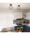Nest 1 Sort/Guld loftslampe - Ø24 cm, E27, 230V, uden lyskilde