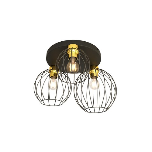 Nest 3PREM Sort/Guld loftslampe - Ø24 cm, E27, 230V, uden lyskilde