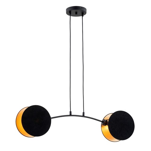 Motif 2 Sort/Guld pendellampe - Ø20 cm, E27, 230V, uden lyskilde