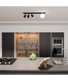 Baster 4 Sort loftslampe - Ø14 cm, GU10 & E14, 230V, uden lyskilde
