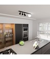Baster 4 Sort loftslampe - Ø14 cm, GU10 & E14, 230V, uden lyskilde