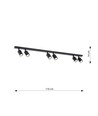 Flash 6 Sort loftslampe - GU10, 230V, uden lyskilde
